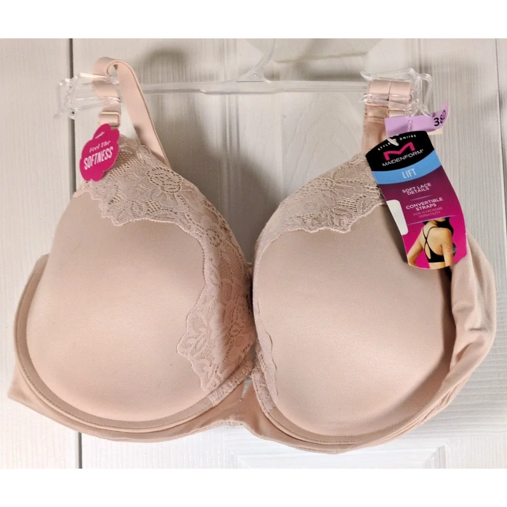 Maidenform Comfort Devotion Your Lift Push-Up Bra DM1195 38D Evening Blush NWT